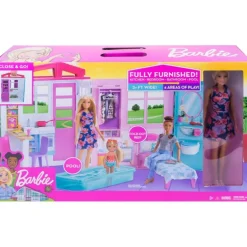 Barbie Casa Plegable con Muñeca y Accesorios