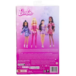 Barbie Deluxe Style nº 7 Muñeca Morena con Conjunto de Ropa Azul Metalizado y Accesorios