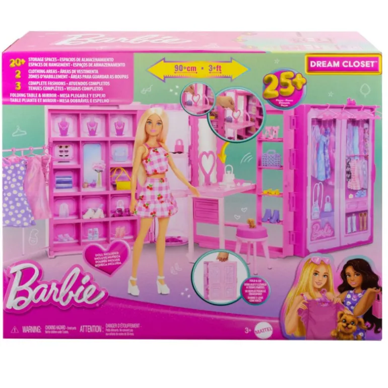 Barbie Dream Closet Muñeca, Conjunto y Accesorios