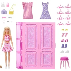 Barbie Dream Closet Muñeca, Conjunto y Accesorios