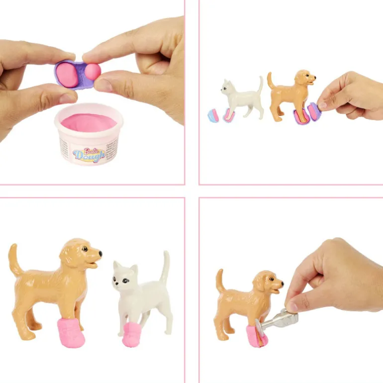 Barbie y su Clínica Veterinaria Muñeca con Pelo Rosa, Muebles de Consulta y Accesorios