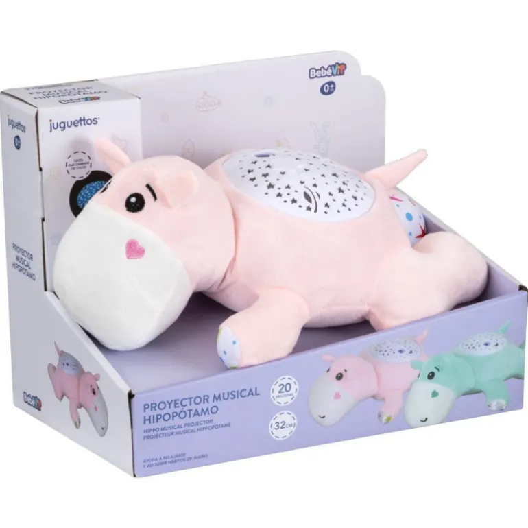 Bebé Vip Proyector Musical Hipopótamo Rosa