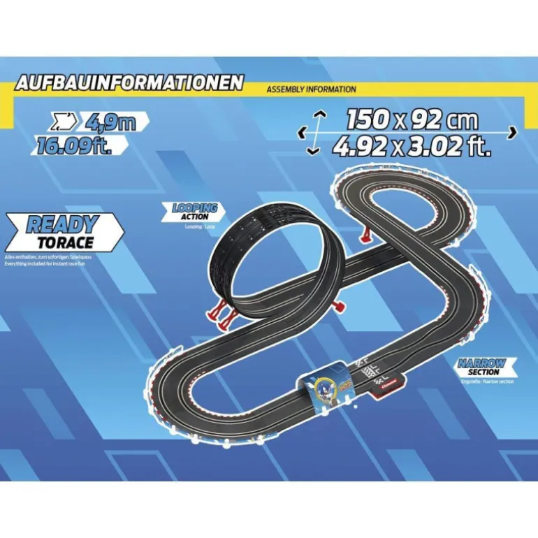 Carrera Go!!! Sonic The Hedgehog Circuito con Coche de Sonic y Shadow