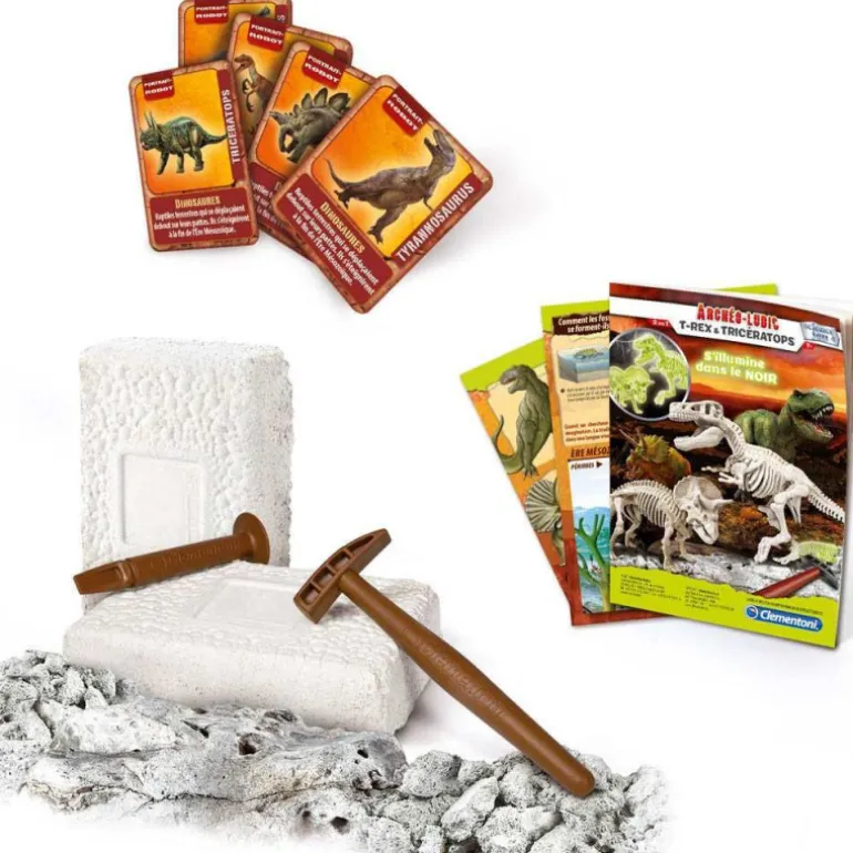 Ciencia y Juego Arqueojugando T-Rex y Triceraptors