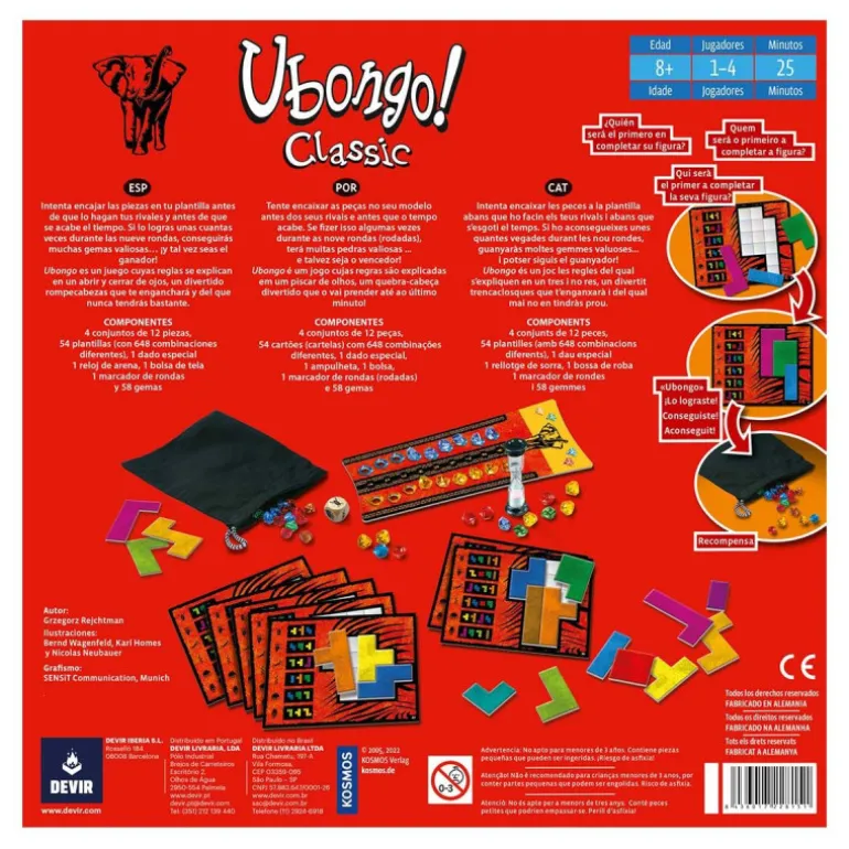 Devir Ubongo Trilingüe Nueva Versión Juego de Mesa