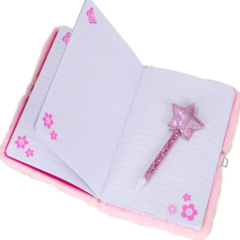 Diario de Peluche con Candado y Bolígrafo