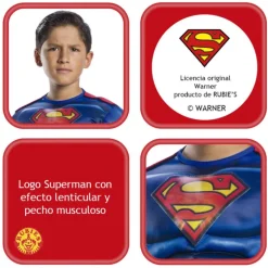 Disfraz Infantil Superman Blackline Talla 8-10 Años