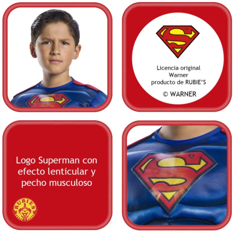 Disfraz Infantil Superman Blackline Talla 3-4 Años