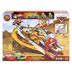 Disney Pixar Cars Circuito de Carreras de Rescate de la Serie Rescate a Toda Máquina con 4 Coches