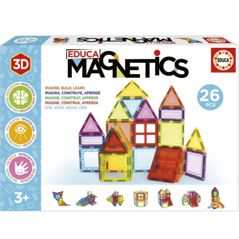 Educa Magnetics Juego Educativo de Construcción 3D 26 Piezas