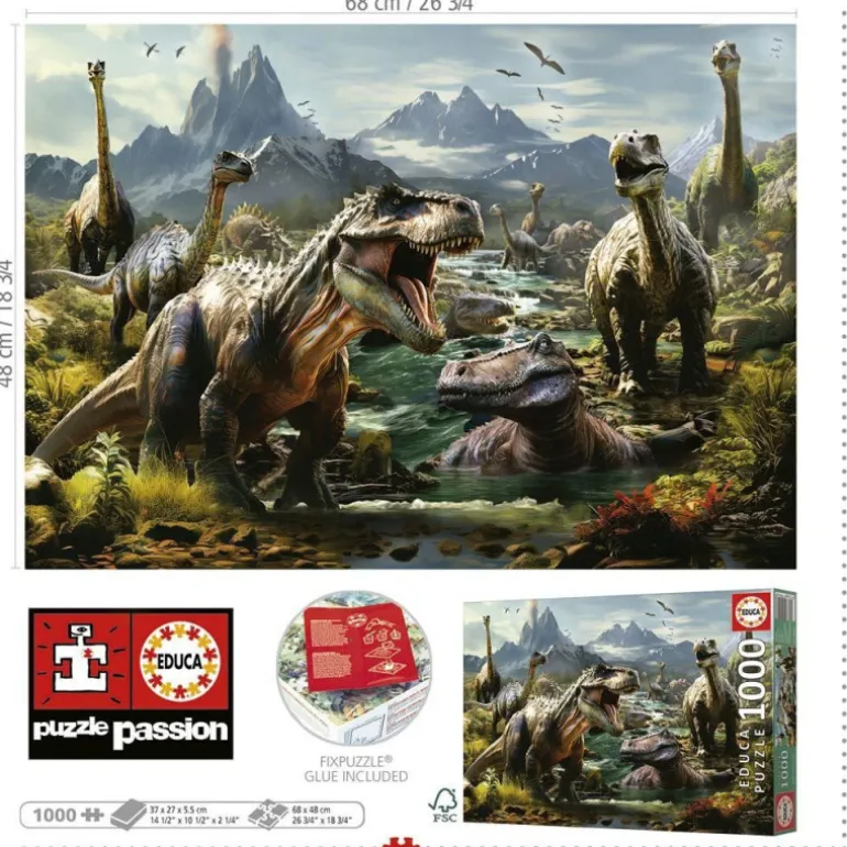 Educa Puzzle 1000 Piezas Dinosaurios Feroces - 19924