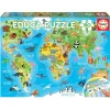 Educa Puzzle 150 Piezas Mapamundi Animales - 18115