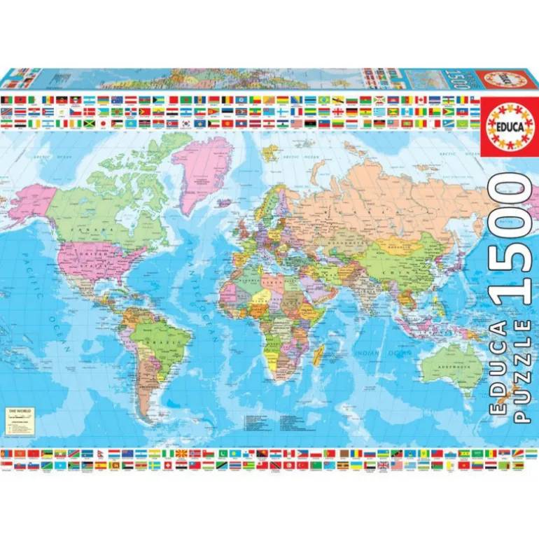 Educa Puzzle 1500 Piezas Mapamundi Político - 18500