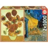 Educa Puzzle 2 x 1000 Piezas Los Girasoles y Terraza de Café por la Noche - 18491