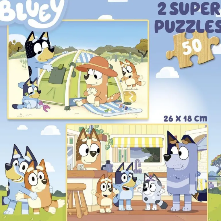 Educa Puzzle Madera 2 x 50 Piezas Bluey - 19408