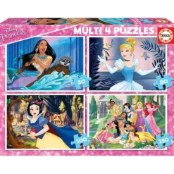 Educa Puzzle Multi 4 Disney Princess 50-80-100-150 Piezas - 17637