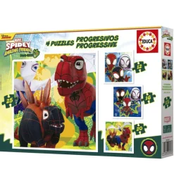 Educa Puzzle Progresivo 12-16-20-25 Piezas Spidey and His Amazing Friends Dino-Webs