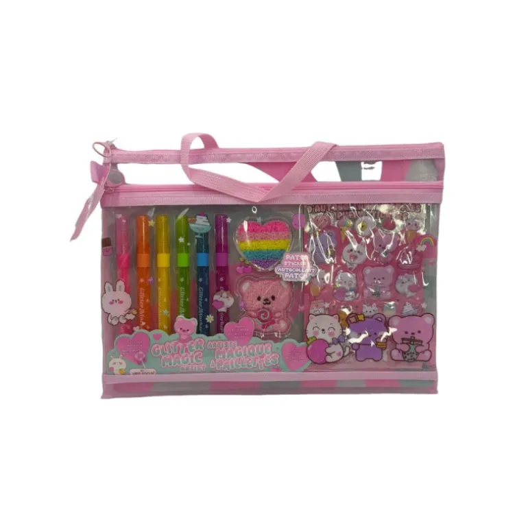 Estuche con Accesorios de Papelería Purpurina