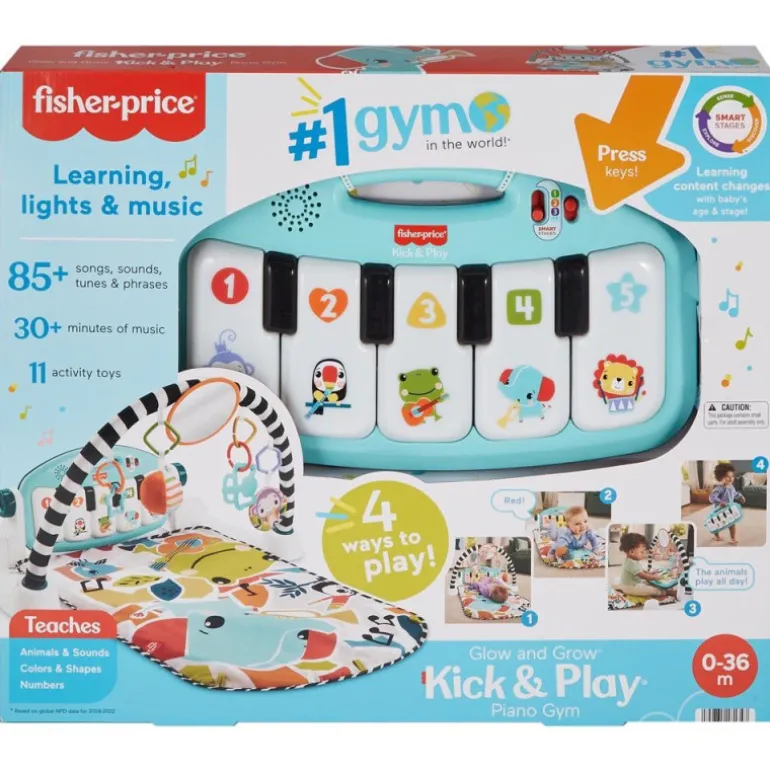 Fisher-Price Kick Play Glow & Grow Alfombra con Piano