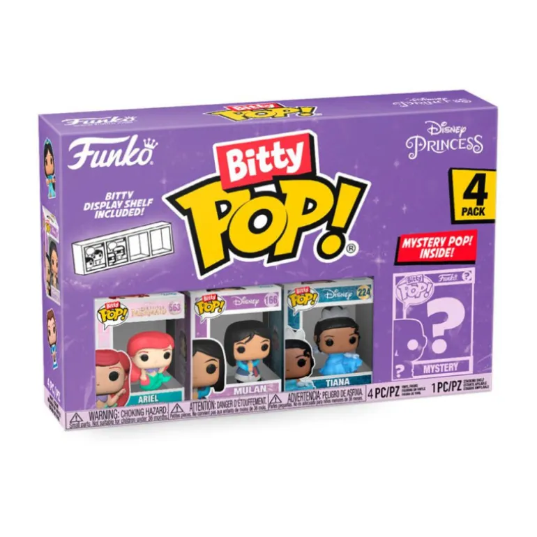 Funko Bitty Pop! Disney Princess 4 Figuras De Vinilo Serie 1 Varios Modelos