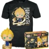 Funko Pop! & Tee Animation Dragon Ball Z Pack Figura Majin Vegeta Brilla en la Oscuridad y Camiseta Talla L