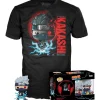 Funko Pop! & Tee Naruto Shippuden Pack Figura Kakashi Edición Especial Brilla en la Oscuridad con Camiseta Talla S