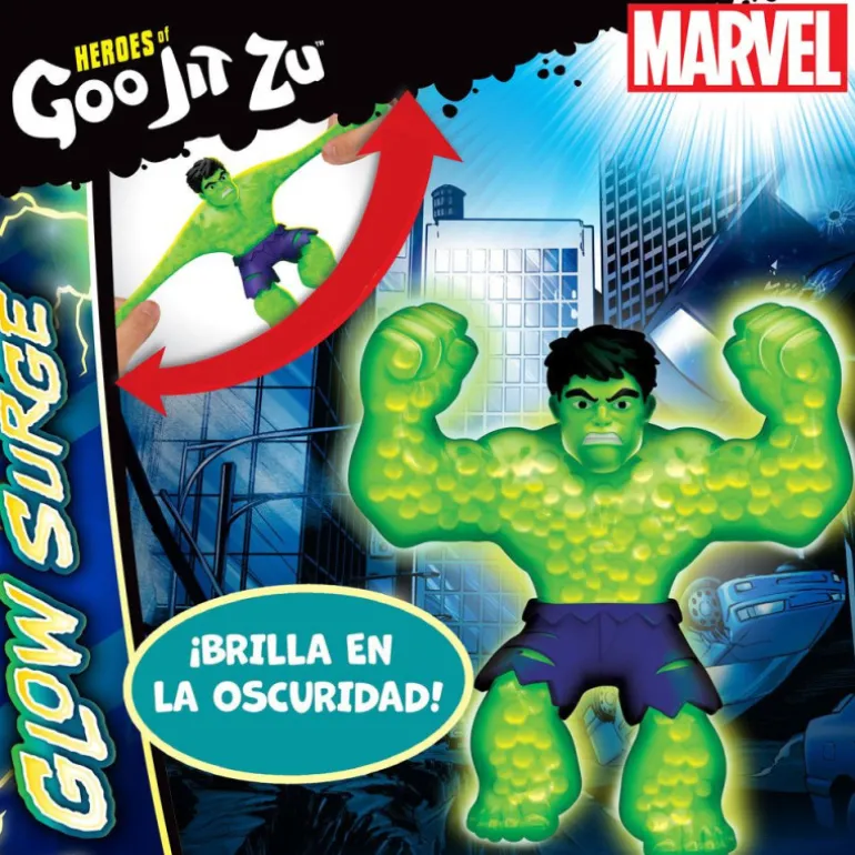 Goo Jit Zu Figura Marvel Glow Surge Hulk