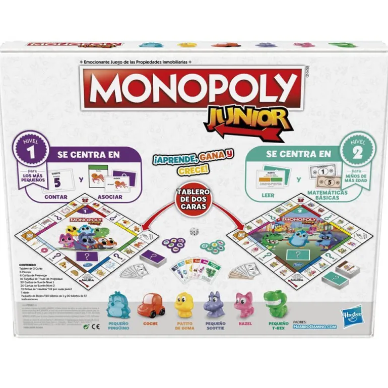 Hasbro Gaming Monopoly Junior 2 Juegos en 1 Juego de Mesa