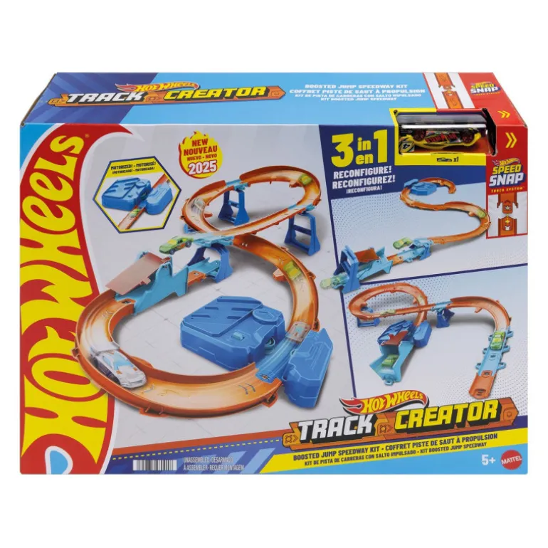 Hot Wheels Conjunto de Juego Circuito Supersalto de Track Creator con Coche