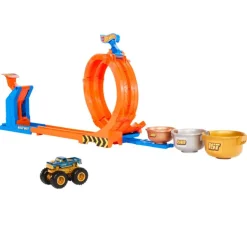 Hot Wheels Monster Trucks Trofeo Challenge de Loopings y Giros Bigfoot Conjunto de Pista y Camión, Conjunto de Juego