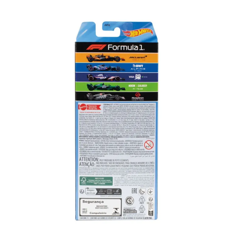Hot Wheels Pack 5 Vehículos de Fórmula 1