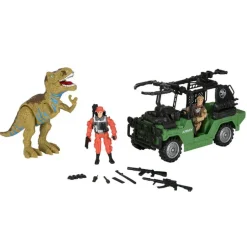 Jeep con Dinosaurio y Accesorios