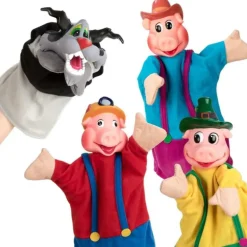 Juguettos 4 Marionetas Los Tres Cerditos