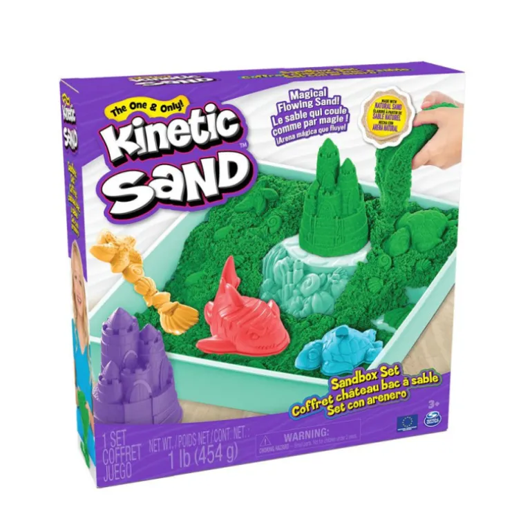 Kinetic Sand Set Con Arenero Varios Colores