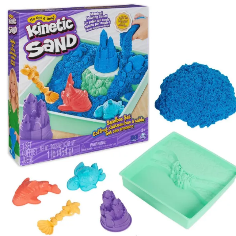 Kinetic Sand Set Con Arenero Varios Colores