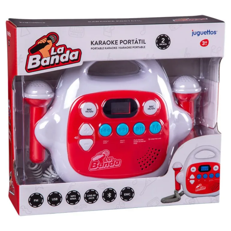 La Banda Karaoke Portátil 2 Micros con USB y Bluetooth