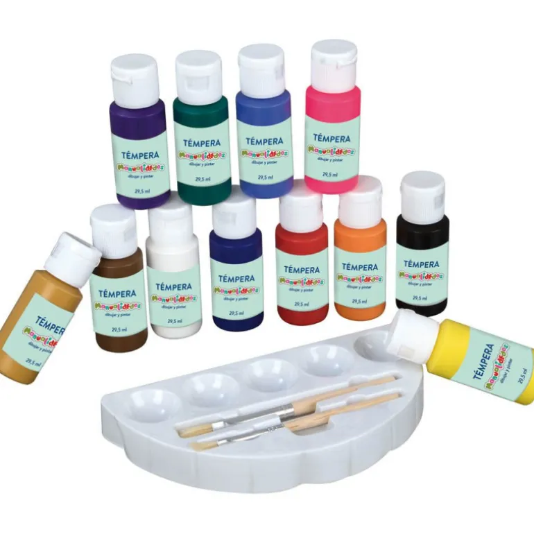 Manualidedos Estuche Témperas con 2 Pinceles