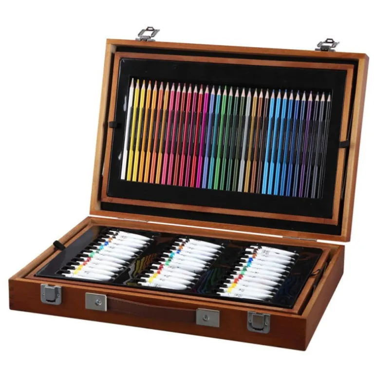 Manualidedos Maletín Artístico de Madera 174 Piezas