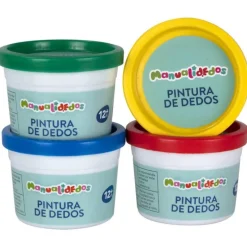 Manualidedos Pack 4 Botes Pintura de Dedos