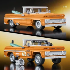 Mattel Brick Shop Hot Wheels Camioneta Custom 62 Chevy con 858 piezas