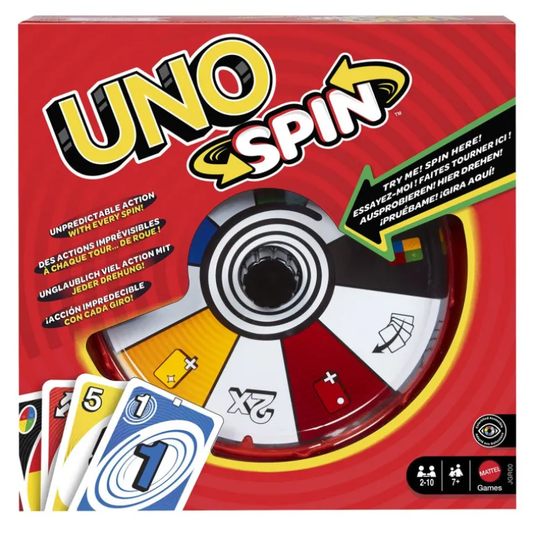 Mattel Games UNO Spin Juego de Cartas con Ruleta