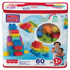 Mega Bloks Bolsa de Construcción 60 Piezas Bolsa Azul