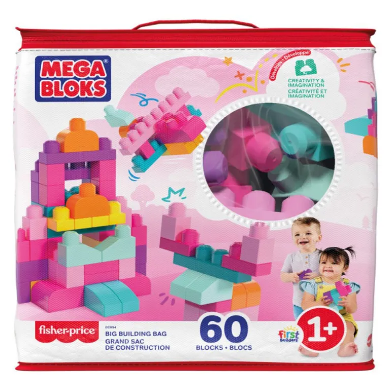 Mega Bloks Bolsa de Construcción 60 Piezas Bolsa Rosa