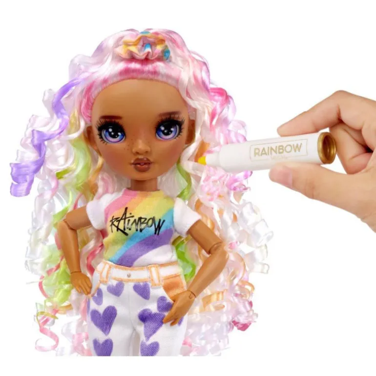 MGA Rainbow High Color & Create Muñeca Ojos Morados