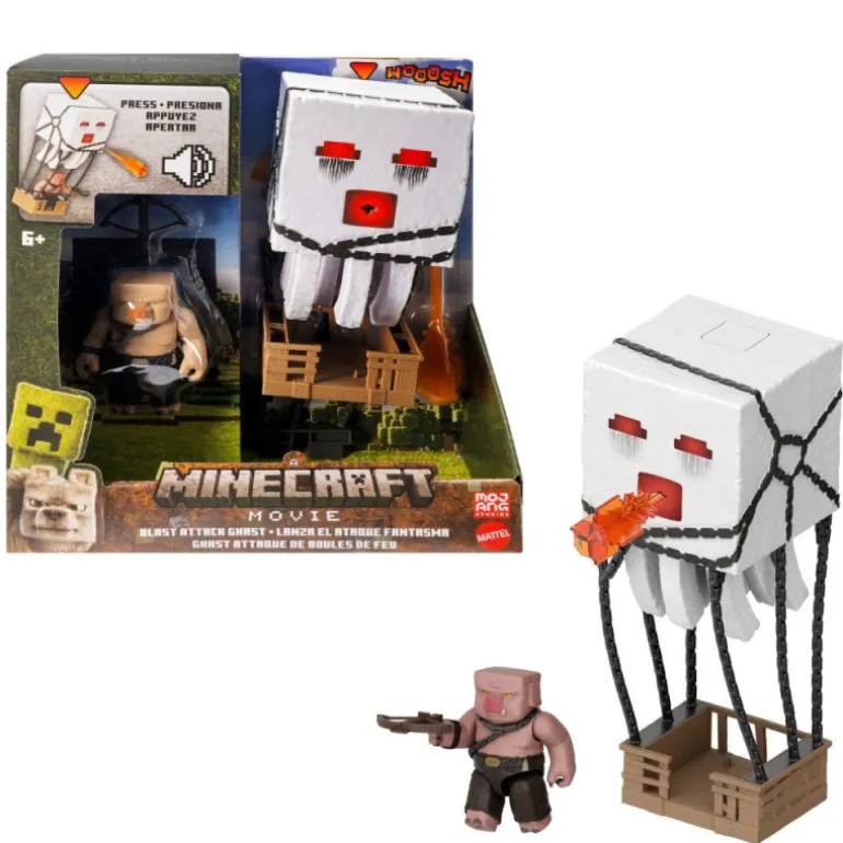 Minecraft La Película Conjunto de Figuras Ghast de Ataque con Proyectiles