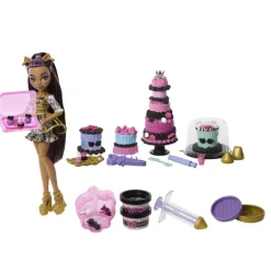 Monster High Kit de Pastelería de la Colección Cumplespantos de con Muñeca Clawdeen Wolf