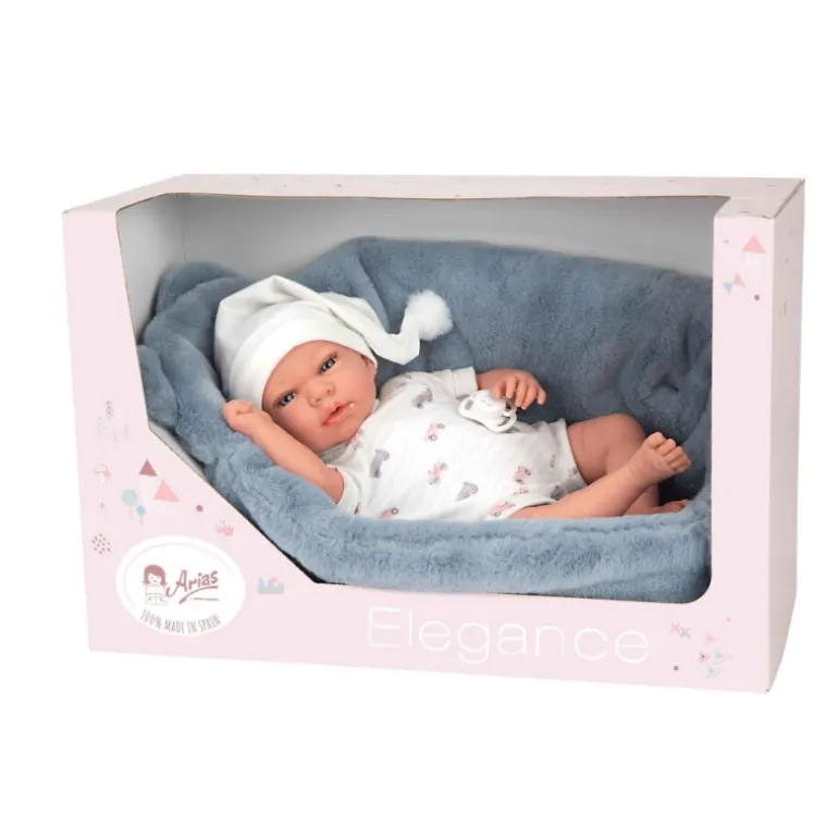 Muñeca Arias Andie Azul con Cuna 40 cm