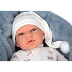 Muñeca Arias Andie Azul con Cuna 40 cm