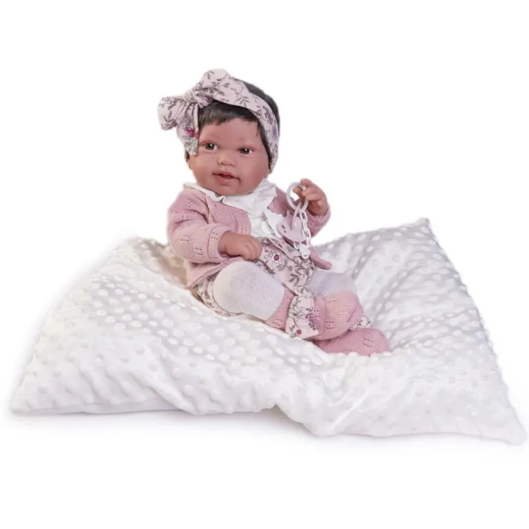 Muñecas Antonio Juan Recién Nacida Pipa con Pendientes y Cojín Algodón