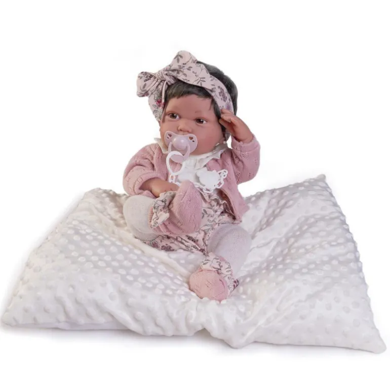 Muñecas Antonio Juan Recién Nacida Pipa con Pendientes y Cojín Algodón